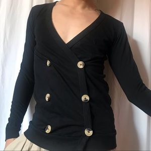 American Apparel Black Double Breasted Cardigan